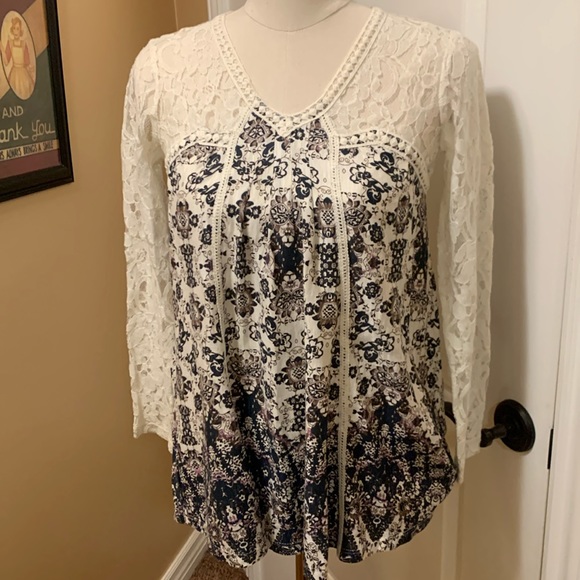 NWT Vintage America size XS navy with cream lace accents - Picture 1 of 6